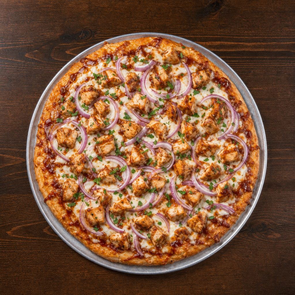 BBQ chicken pizza.